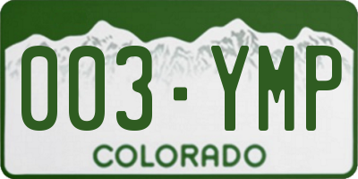 CO license plate 003YMP