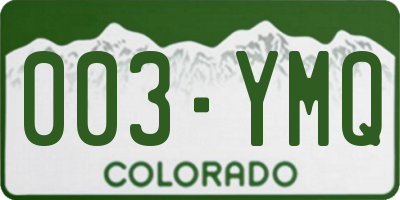 CO license plate 003YMQ