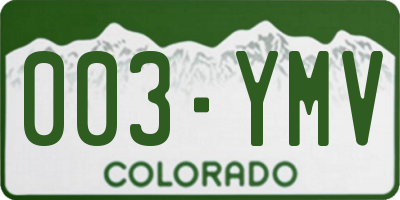 CO license plate 003YMV