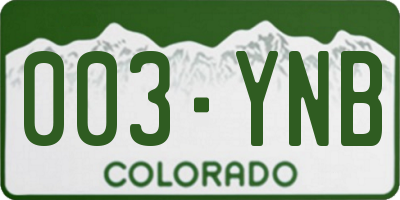 CO license plate 003YNB