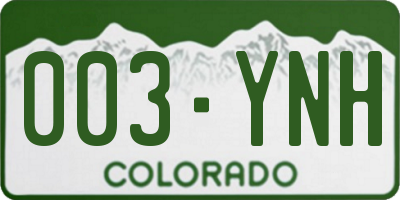CO license plate 003YNH