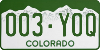 CO license plate 003YOQ