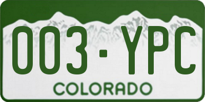 CO license plate 003YPC