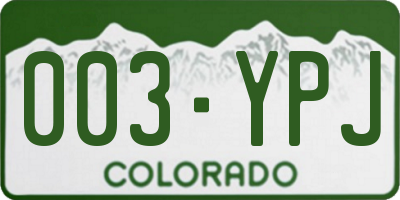 CO license plate 003YPJ