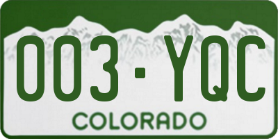 CO license plate 003YQC