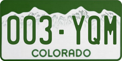 CO license plate 003YQM