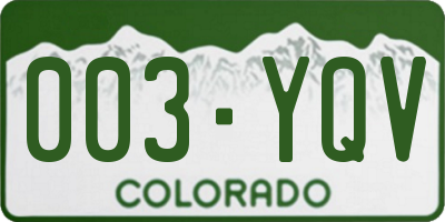 CO license plate 003YQV