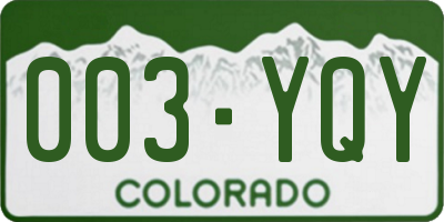 CO license plate 003YQY