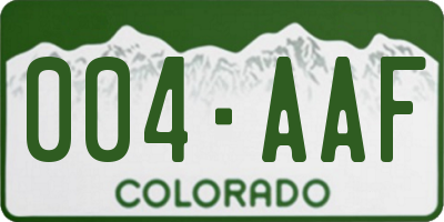 CO license plate 004AAF
