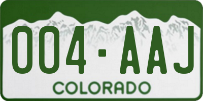 CO license plate 004AAJ