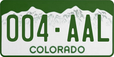 CO license plate 004AAL