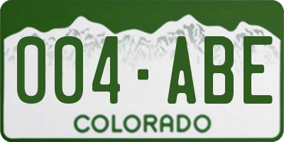 CO license plate 004ABE
