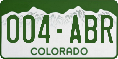 CO license plate 004ABR