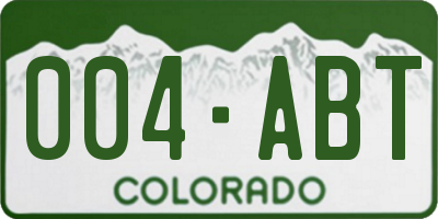 CO license plate 004ABT