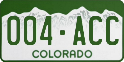 CO license plate 004ACC