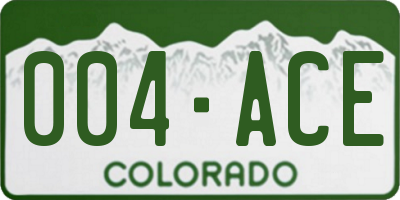 CO license plate 004ACE