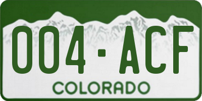 CO license plate 004ACF