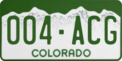 CO license plate 004ACG