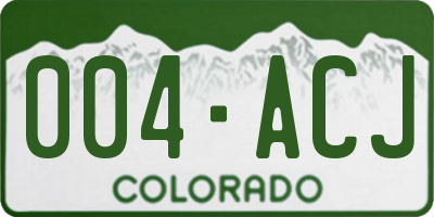 CO license plate 004ACJ
