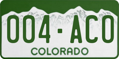 CO license plate 004ACO