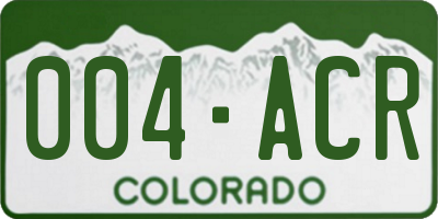 CO license plate 004ACR