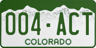 CO license plate 004ACT