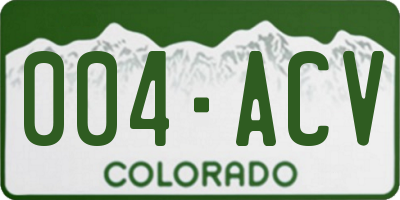 CO license plate 004ACV