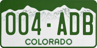 CO license plate 004ADB
