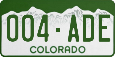 CO license plate 004ADE