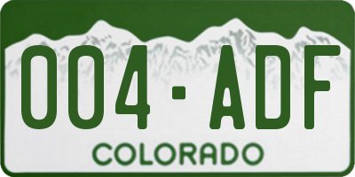 CO license plate 004ADF