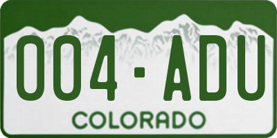 CO license plate 004ADU
