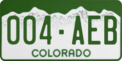 CO license plate 004AEB