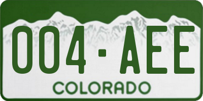 CO license plate 004AEE
