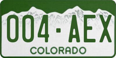 CO license plate 004AEX