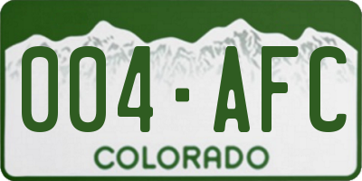 CO license plate 004AFC