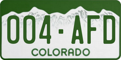 CO license plate 004AFD