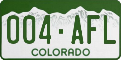 CO license plate 004AFL