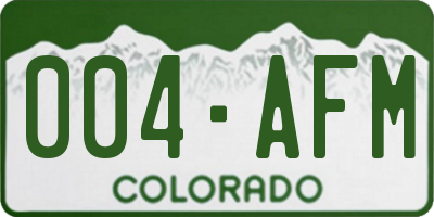 CO license plate 004AFM