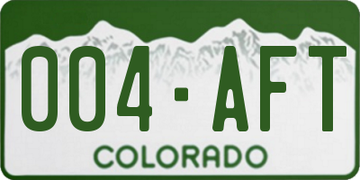 CO license plate 004AFT