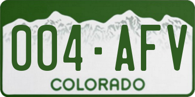 CO license plate 004AFV