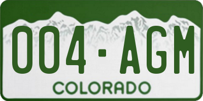 CO license plate 004AGM