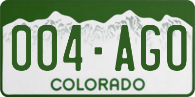 CO license plate 004AGO