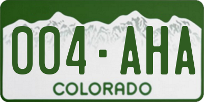 CO license plate 004AHA