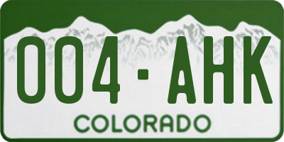 CO license plate 004AHK