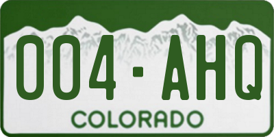 CO license plate 004AHQ