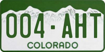 CO license plate 004AHT