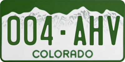 CO license plate 004AHV