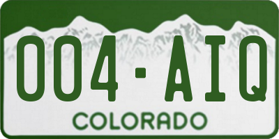 CO license plate 004AIQ