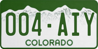 CO license plate 004AIY