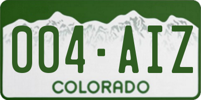 CO license plate 004AIZ